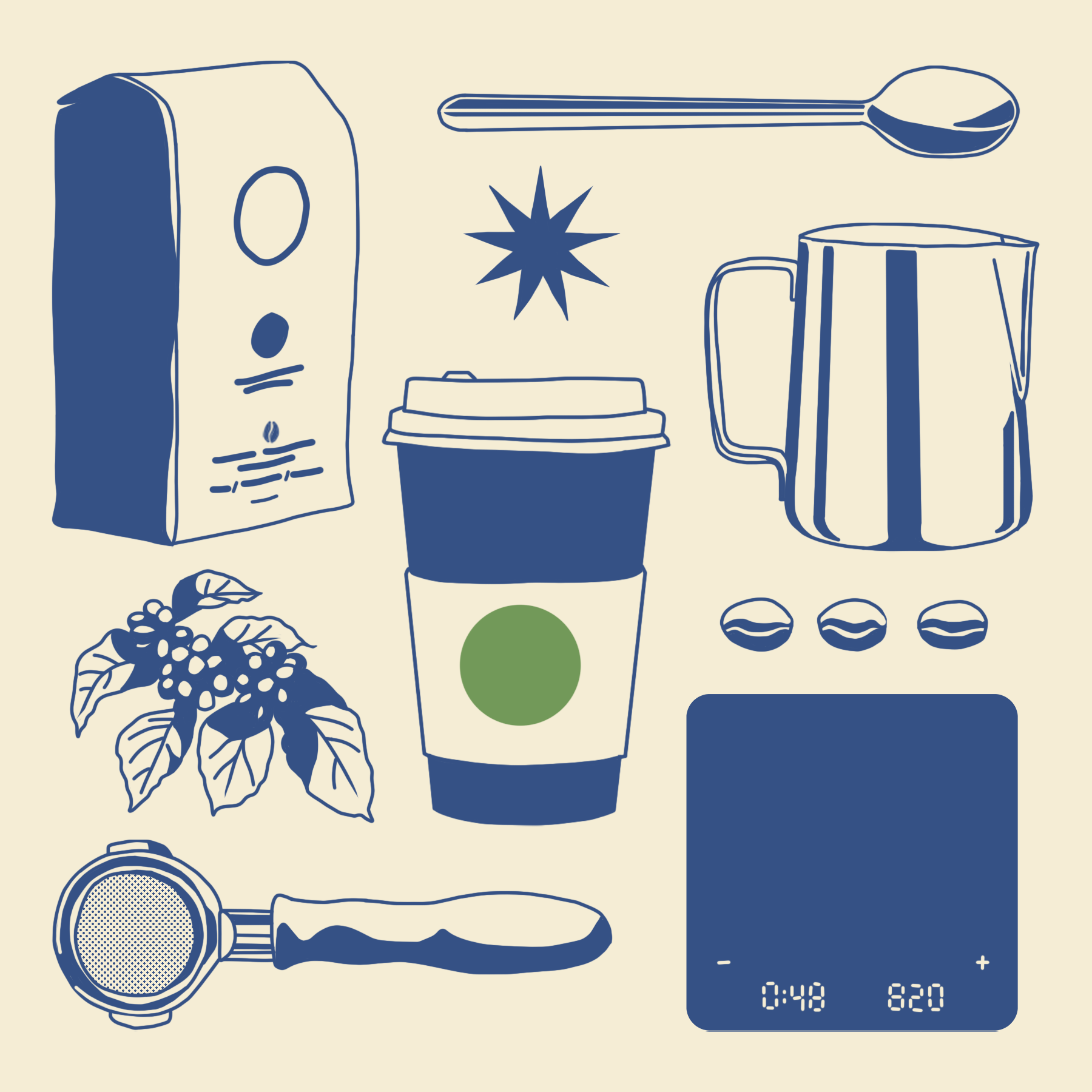 Tools of the Trade for Baristas and Coffee Drinkers - Magnet